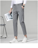 Pantalones Largos De Negocios Para Hombre Con Rayas Y Cuadros De Alta Calidad Pantalones Casuales De Color Sólido De Pierna Larga Para Oficina Marcas De Ropa - details 10