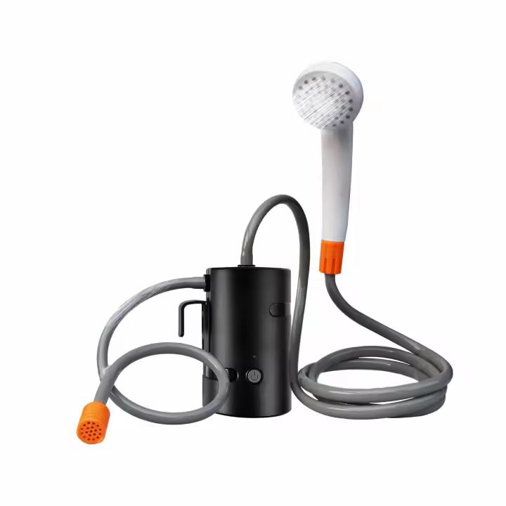 Ducha Portátil para Exterior, Ducha de Camping Bomba de Ducha Potenciada por Batería de 4400mAh USB recargable para Campamentos Familiares al Aire Libre, Excursión y Viajes, IPX7 - 1