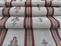 Cortina alpujarreña decorativa 140x260 cm con diseño flor de lis Roja – Tejido jacquard de algodón y poliéster con dibujo permanente – Estilo rústico para casas de pueblo, cocinas, patios y salones – Fabricada en España – OEKO-TEX - details 1