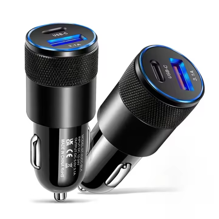 Cargador de coche rápida 66W USB y Type C Carga 3,0 para teléfonos iPhone portátiles tabletas adaptador de carga rápida - 1