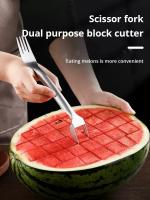 Cuchillo Para Sandía Portátil Multifuncional 2 En 1 Cocina Herramienta De Corte De Frutas Acero Inoxidable HMLOVE - details 0
