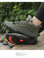 Botas De Algodón Para Hombres Impermeables Con Peluche Caliente Zapatos De Senderismo Antideslizantes Botas De Exterior Talla True - details 13