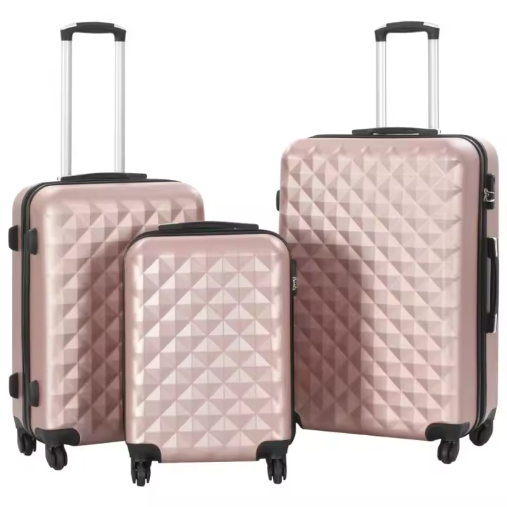 Juego de Maletas rígidos ruedas trolley 3 pzas Rosa Dorado ABS - 1