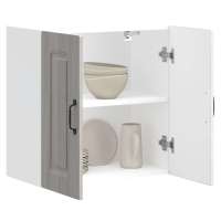 vidaXL Armario de pared cocina Kalmar madera vieja madera ingeniería en color Madera antigua/Blanco brillante/Blanco y más | almacenamiento funcional diseño moderno para baño dormitorio sala - details 6