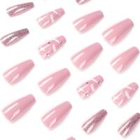 Set De Uñas Postizas Con Diamantes Franceses 24 Piezas Incluye 1 Pieza De Pegamento Gel Y 1 Archivo De Uñas Material Plástico - details 3