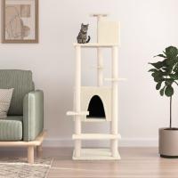 vidaXL Rascador para Gatos con Postes Árbol Torre de Escalada Sisal Color Crema,  Gris claro,  Gris oscuro y mas - details 0