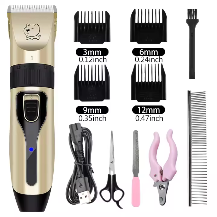 Perro Profesional Clipper Pelo Eléctrico Grooming Trimmer para Mascotas USB Recargable Máquina de Afeitar Bajo Decibel Animales Corte pelo - 1