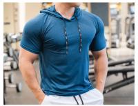 Sudadera De Carrera Para hombreQuick Drying Muscle Shirt Con Capucha Corta Para Gimnasio Y Entrenamiento Deportivo - details 12
