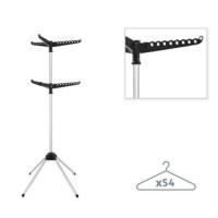 X-Tendedero Vertical Plegable de 2 Niveles con 6 Varillas, Tendedero Portátil Trípode para 54 Perchas, Compacto para Interior y Exterior, Ideal para Dormitorio, Salón y Lavadero, Ahorra Espacio - details 1