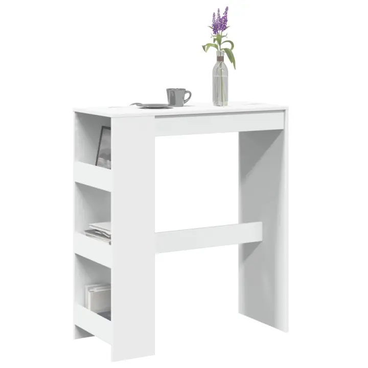 Mesa alta con estantes madera ingeniería 90x40x103,5 cm - 1