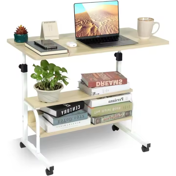 Mesa JANDTEK Ordenador Portátil con Ruedas 60x40cm - Altura Regulable - 1