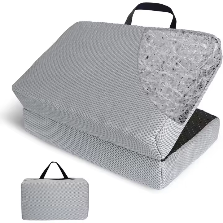 Cojín de asiento portátil para acampar al aire libre, para viajes, de fibra de aire, plegable, para estadio - 1