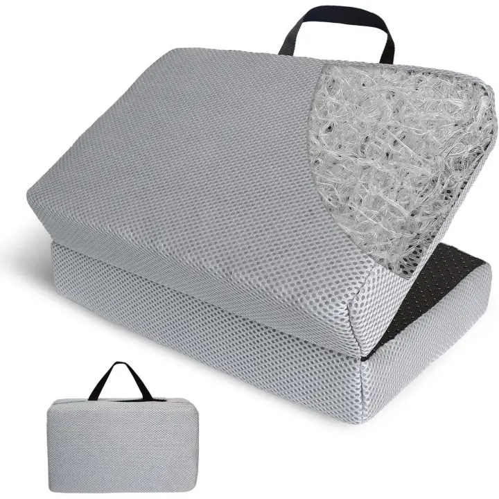 Cojín de asiento portátil para acampar al aire libre, para viajes, de fibra de aire, plegable, para estadio - 1