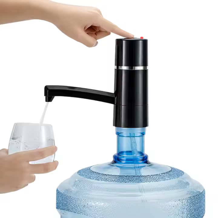Bomba de Agua Potable Eléctrica, Dispensador de Agua Garrafa Automática, Dispensador de Bomba de Agua Fria Distribuidor de Carga USB, para Botellas de 2 3 4 5 6 Galones, Negro - 1