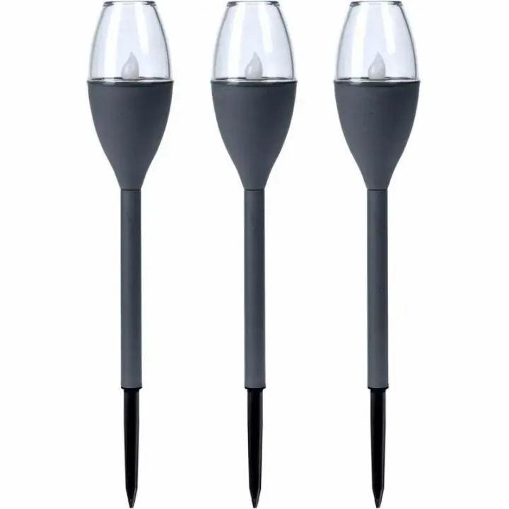 Antorcha de Jardín Progarden Gris oscuro Plástico 21 x 8 x 31 cm (3 Piezas) - 1