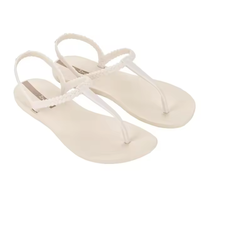 PISCINA IPANEMA 27085 CLASS BASIC Chancla mujer tipo sandalia de dedo, tiras con trenzado en color beige, cierre mediante hebilla. Fabricada con materiales reciclados. - 1
