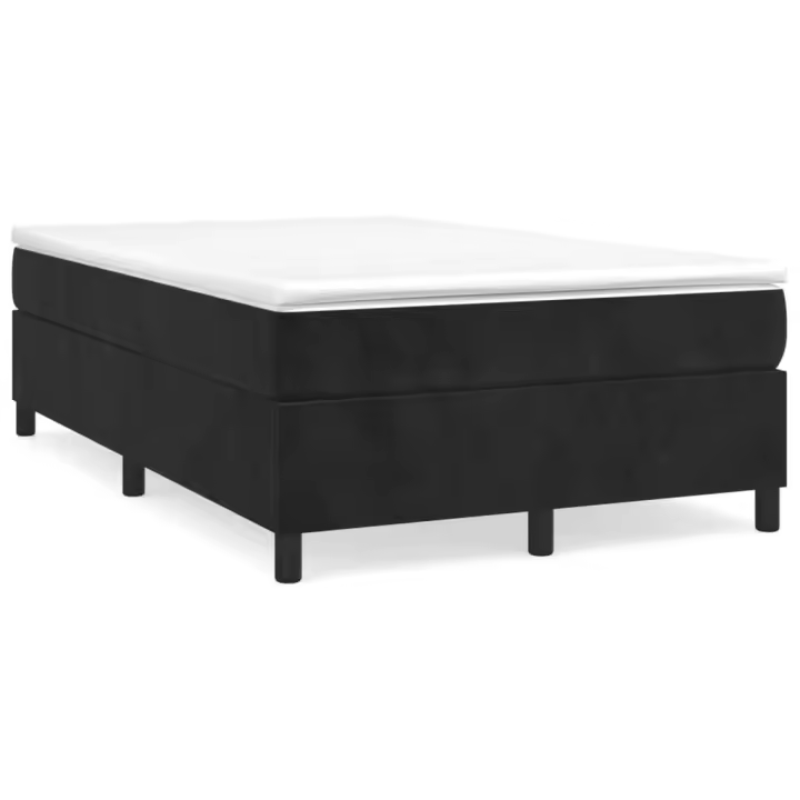Estructura de cama sin colchón terciopelo negro 120x200 cm - 1