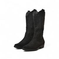 Botas cowboy de mujer planas con bordado, estilo vaquero clásico cómodo, en color negro, marrón y beige BM58A - details 4