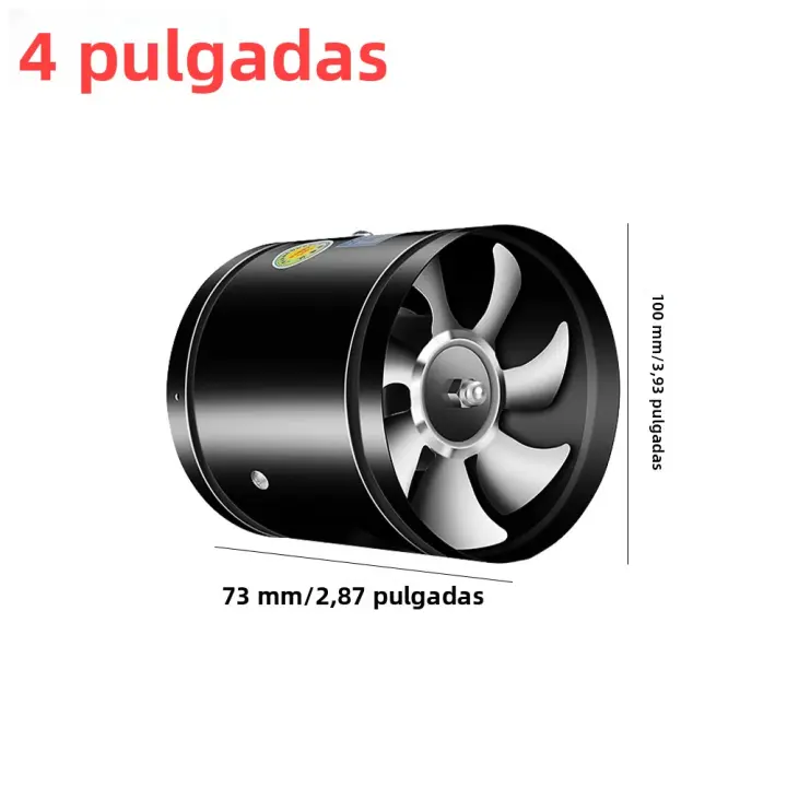 Extracador De Aire Mini 2800RPM Metálico Para Baño Y Cocina Ventilador De Pared Con Tubo De 4 6 8 Pulgadas Bajo Ruido - 1