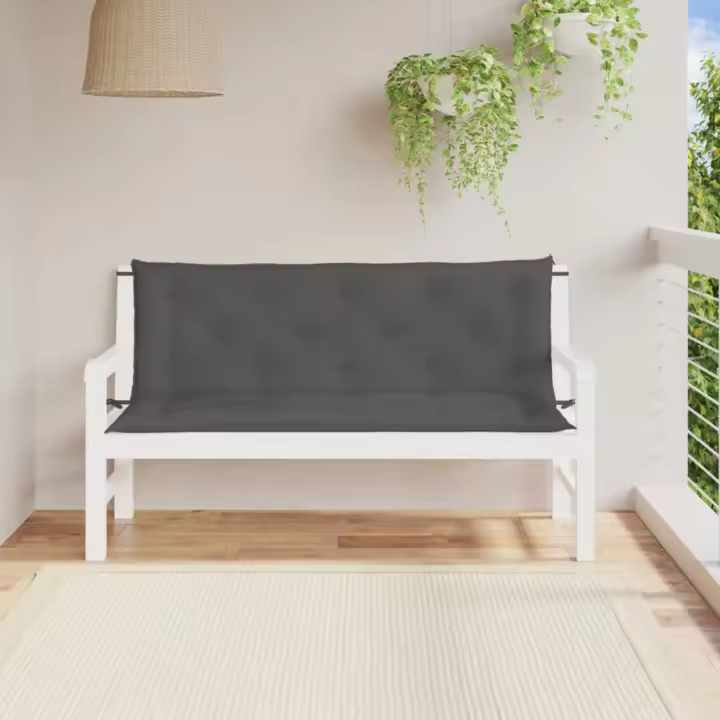 vidaXL Cojín de banco de jardín tela Oxford antracita 150x(50+50)x7 cm - 1