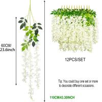 12pcs Flores De Tofu Artificial 110cm Para Decoración De Ceilings Y Corredores Estilo Wisteria Simulada Para Bodas Y Aniversarios - details 1