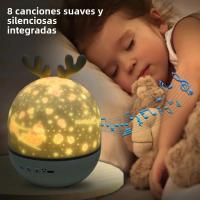 Lámpara De Noche Proyectora De Estrellas Con Altavoz BT Y Luz Rotatoria Para Habitación De Niños Lámpara De Mesa Para Bebé Con Proyector De Música LED Incluye Batería Recargable - details 0