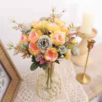 Flores Artificiales De Otoño Hydrangea Rosas Para Navidad Decoración De Habitaciones Vaso Mesa Fiesta Boda DIY Plantas Florales Falsas - details 2