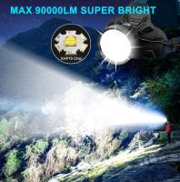 Faro LED recargable, linterna LED súper potente de 50000 lúmenes, 4 modos con luz trasera roja, recargable por USB 6000mAh - details 0