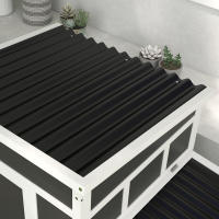 PawHut Gallinero de Madera 147x93,5x89,5 cm Gallinero para Exterior con Ventana Puerta Nido Bandeja Extraíble y Perchas Jaula para 1-6 Gallinas Gris Oscuro - details 7