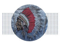 Chaqueta De Denim Bordada Indian Chief Para Hombres Retro Azul Ropa De Calle Estilo Slim Ropa De Motocicleta Casual Para Primavera Y Otoño Tallas M a 3XL - details 0