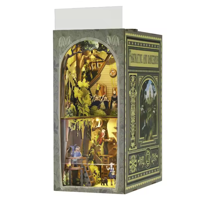 DAM. La aventura de Dorothy. Book Nook de madera, diseño 3D realista con gran detalle, cubierta y luces led. 250 piezas. 11x19x24cm. - 1