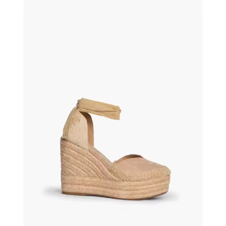 Cuñas de esparto marca Corina alpargatas con cuña de yute natural color beige natural - 1