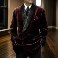 Chaqueta De Velours Para Hombre Con Botones Mandarín Y Cuello De Palla Larga Casual Negocios Chaqueta Moda Con Cierre Simple - details 4