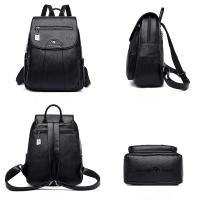 Mochila De Cuero Suave Para Mujer En 5 Colores Bolsos De Hombro Vintage Casual Viaje Mochila De Escuela Bolsa Para Damas - details 25