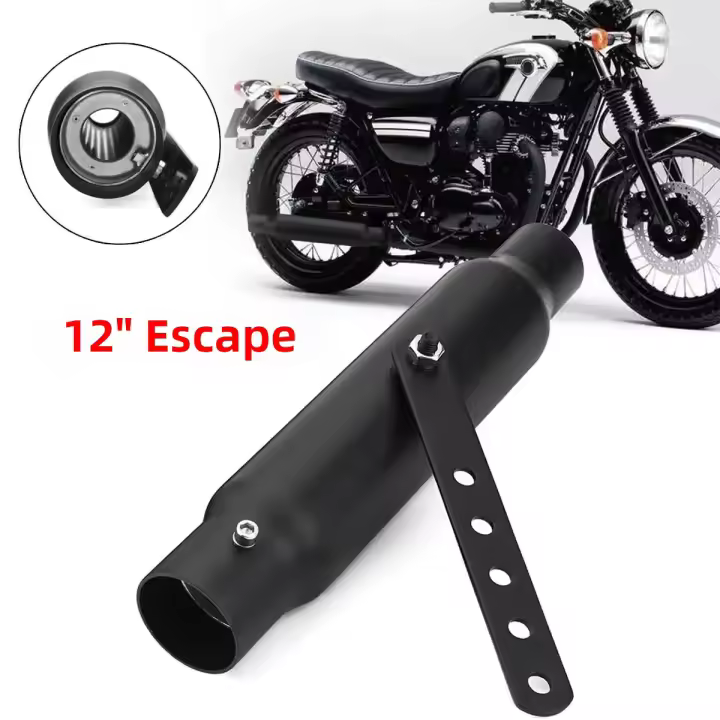 Escape De Moto Retro Vintage Clásico Electroplata Para Cafe Racer Bobber Chopper Custom Material De Acero Inoxidable Universal - 1