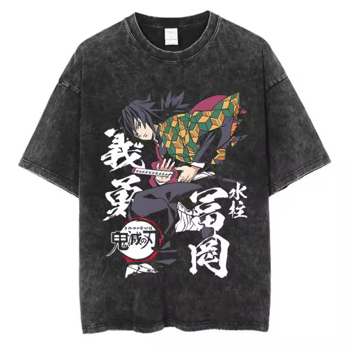 Camiseta De Algodón Grande Y Vintage Con Impresión De Anime Japonés Para Hombres Y Mujeres Manga Corta Estilo Harajuku Camiseta O-neck Para Uso Diario - 1
