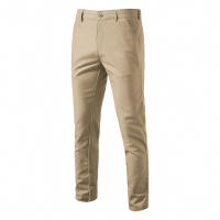Otoño nuevos pantalones casuales de algodón y lino para hombres pantalones transpirables rectos juveniles de color sólido versátiles para hombres - details 6