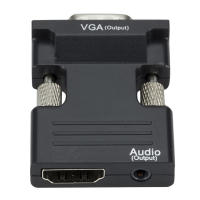 Convertidor De Video HDMI a VGA Hombre a Mujer 1080P Con Adaptador De Audio 3.5mm Salida De Señal Soporte Cable De Audio - details 6