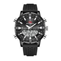 Reloj De Cuarzo Para Hombre KAT-WACH De Alta Calidad Resistente Al Agua Con Mostrador Analógico Y Digital Correa De Silicona Negro Regalo Para Padre - details 1