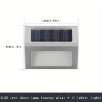 Lámpara De Pasillo Solar En Acero Inoxidable 3LED Impermeable Y Anticorrosión Para Jardín Cepillo De Pared Luz Ambiental - details 0