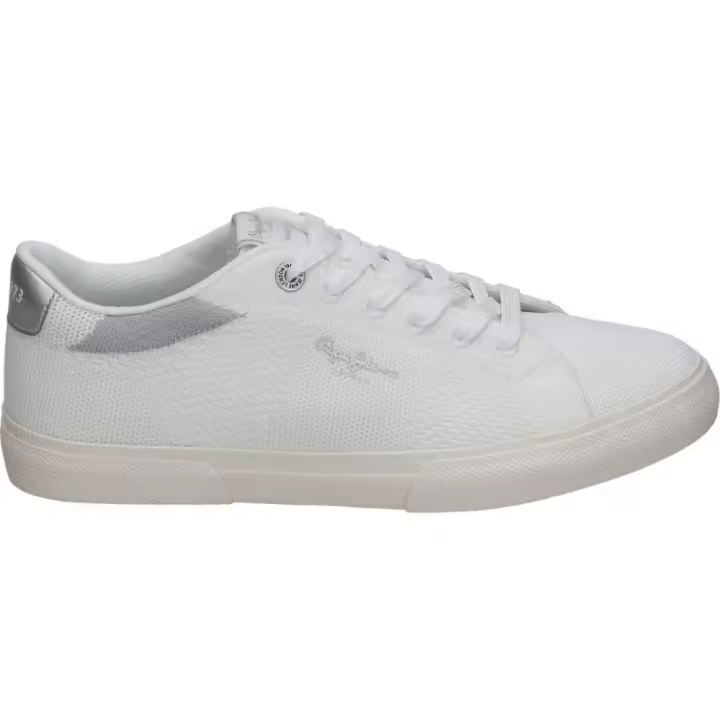 PEPE JEANS | Zapatillas Pepe Jeans para Mujer – Deportivas Bajas en Color Blanco y Plateado – Sneakers con Cordones – Estilo Casual – Versátiles – Combinables y Cómodas – Modelo PLS31601-934 - 1
