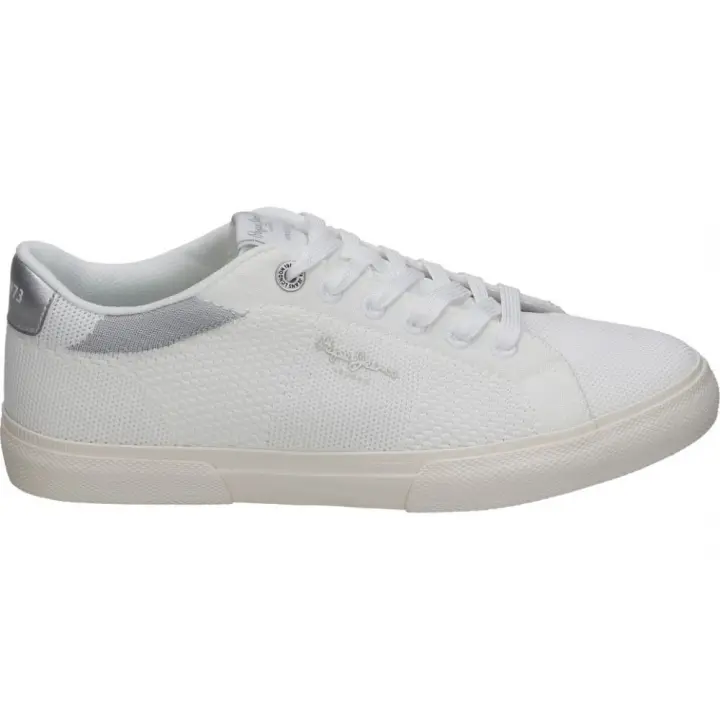 PEPE JEANS | Zapatillas Pepe Jeans para Mujer – Deportivas Bajas en Color Blanco y Plateado – Sneakers con Cordones – Estilo Casual – Versátiles – Combinables y Cómodas – Modelo PLS31601-934 - 1