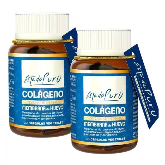 TONGIL-PACK 2 COLAGENO+MEMBRANA DE HUEVO de Estado Puro - Colágeno Vegetariano Ovomet - Fuente Natural de Colágeno, Ácido Hialurónico, Elastina, Glucosamina, Condroitina - 30 Cápsulas Vegetales - 1