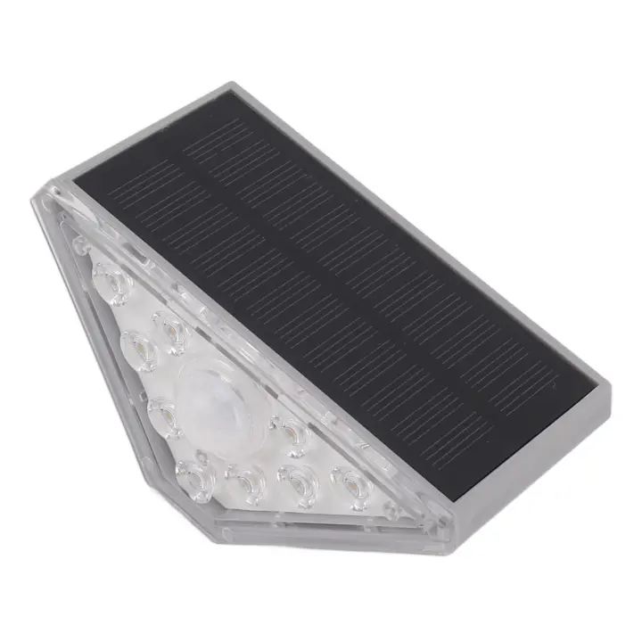Juego de 2 Luces Solares para Escaleras, 9 LEDs, IP68, Luces Solares inductivas impermeables para Escalones, Patio, Jardín, pasareas, cubierta - 1