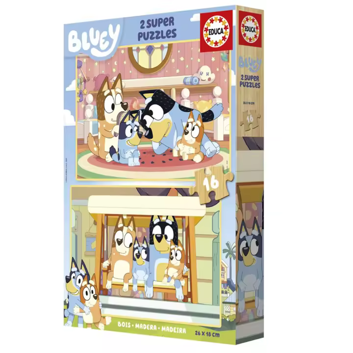 Puzzle 2X16  piezas Bluey (Madera) (Educa 20347) - 1