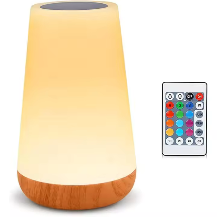 SOMY Luz nocturna LED, lámpara de noche, lámpara de noche táctil colorida, control remoto, recargable con brillo ajustable, para dormitorio, habitación de los niños y sala de estar [Clase energética G] Lámpara de banco de trabajo - 1