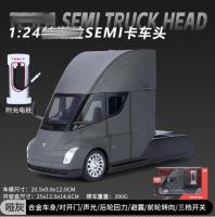 Modelo De Camión Tesla SEMI Simulación 1:24 Con Sonido Y Luz Juguete De Coche De Aleación Con Amortiguador De Choque Delantero Rueda Giratoria Para Niños Mayor De 14 Años - details 18