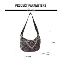 Bolso De Hombro Grande Para Mujer En Lona Estilo Nacional Bolsa De Mano Universitaria Bolsa De Mancuerna Bolsa De Underarm - details 2