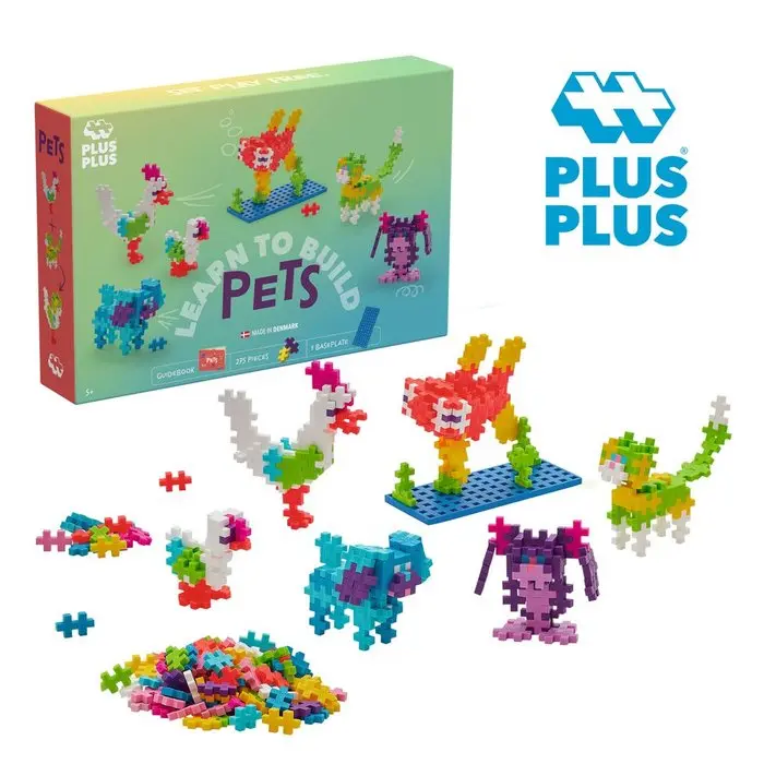 LUDILO JUEGO PLUS-PLUS LEARN TO BUILD: PETS 250 PIEZAS PLUS PLUS 24x4x16 Cms. - 1
