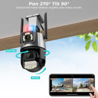 Cámara PTZ Wifi 4K 8MP HD Exterior Con Doble Pantalla Y Lente Doble Alarma De Luz De Policía Inteligente De Seguridad Doméstica Compatible Con Android Y iOS - details 5